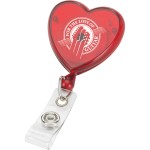 Heart Shaped Retractable Badge Reel Holder with Logo