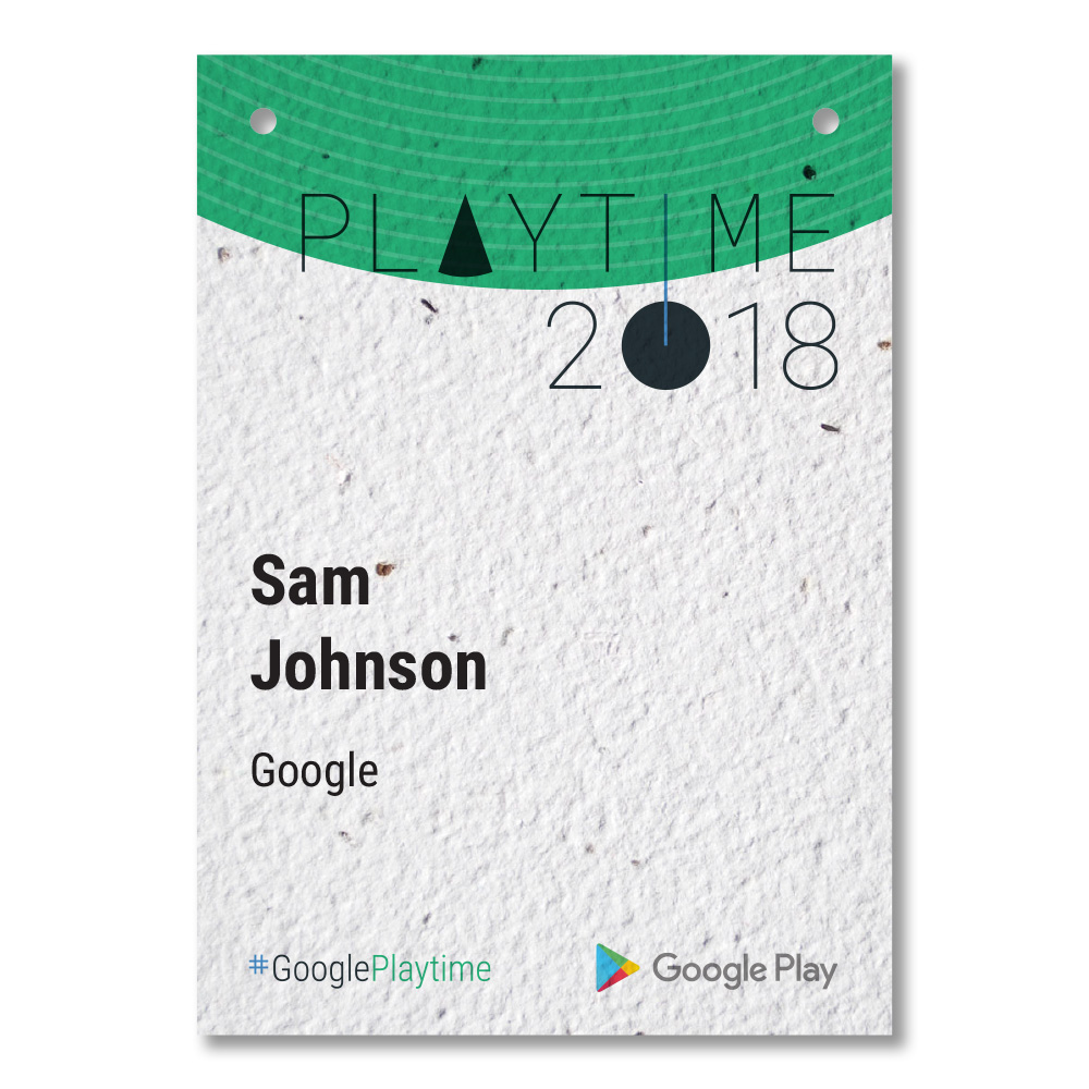4.13" x 5.83" Seed Paper Name Tag with Logo