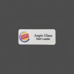 White Plastic 4-Color Process Name Badge 1 1/4" x 3" with Logo