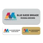 1.25" x 3" Aluminum Name Badge w/Full Color Imprint & Personalization with Logo