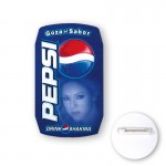 Logo Branded Soda Can Shape Plastic Full Color Button (2 1/2" x 1 1/2")
