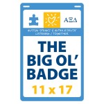 Laminated Paper Event Badge (11"x17") Rectangle with Logo