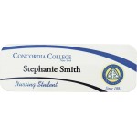 Promotional 1" x 3" Matte Plastic Name Badge with Full Color Imprint & Personalization