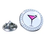 Lapel Pin with Butterfly Clutch (1" Round Domed) with Logo
