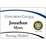 Logo Branded 2" x 3" Glossy Plastic Name Badge w/Full Color Imprint & Personalization