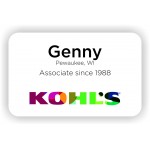 Personalized Name Badge w/Full Color Imprint & Personalization, Laminated