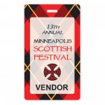 Laminated Paper Event Badge (2.625"x4.5") Rectangle with Logo