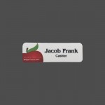Customized White Metal 4-Color Process Name Badge 1" x 3"