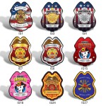Plastic Fireman's Badge w/ Complete Custom Decal with Logo