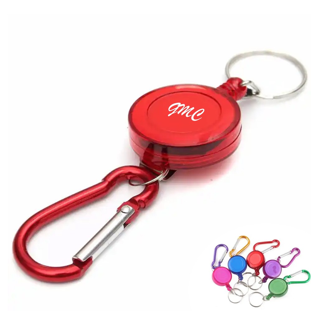 Customized Retractable Keychain Badge with Carabiner