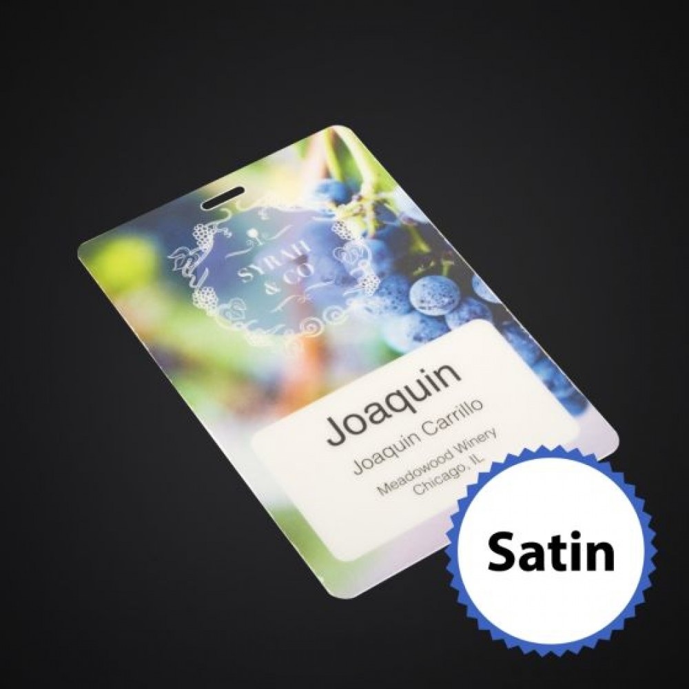 Custom 3 3/4 x 5 1/2 Std Event Badge-Satin
