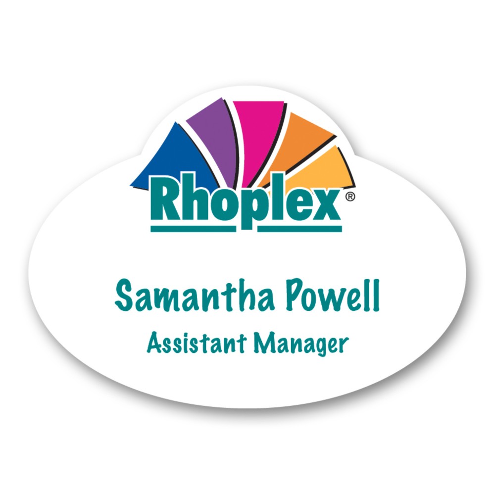Logo Branded Laminated Personalized Name Badge (2.125"x2.875") Oval w/Oval shape