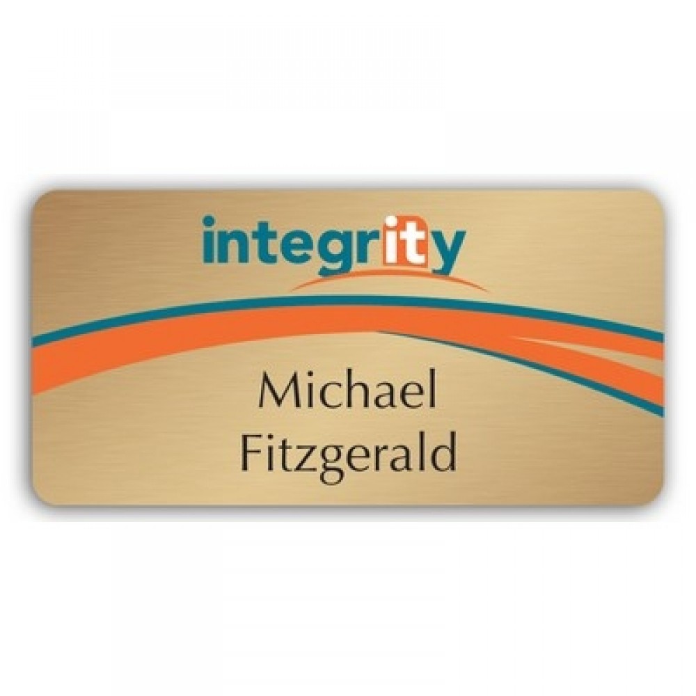 Name Badge w/Personalization (1.5"x3") Rectangle with Logo