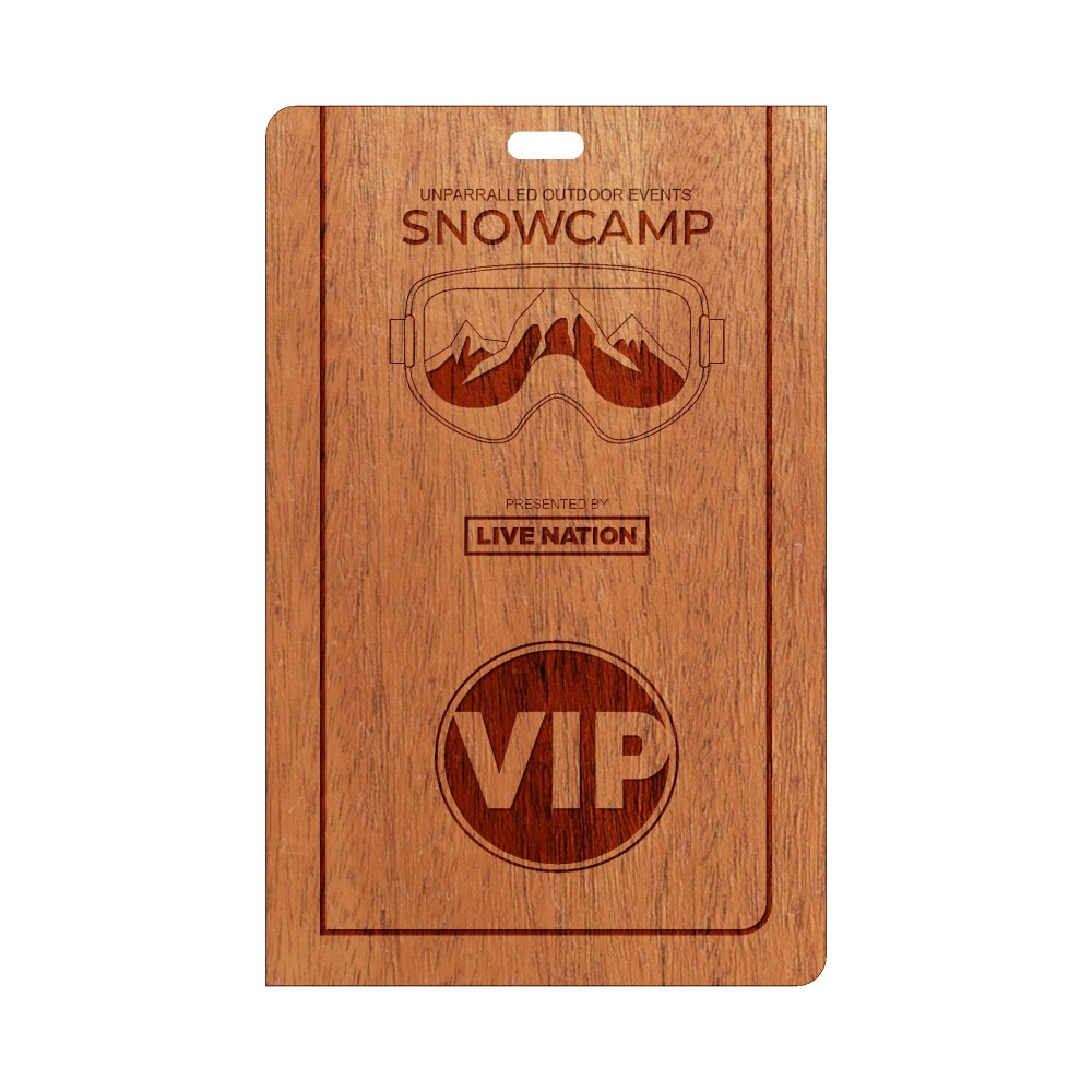 Logo Branded Real Wood Event Badge Credential