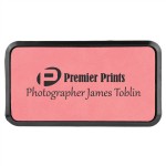 1.5" x 3" - Premium Leatherette Name Tags or Badges - Rectangular with Logo