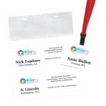 4" x 3" TEMP Badge Adhesive Paper Name Tag Insert, 4-Color Process Imprint, Pack of 50 Badges with Logo