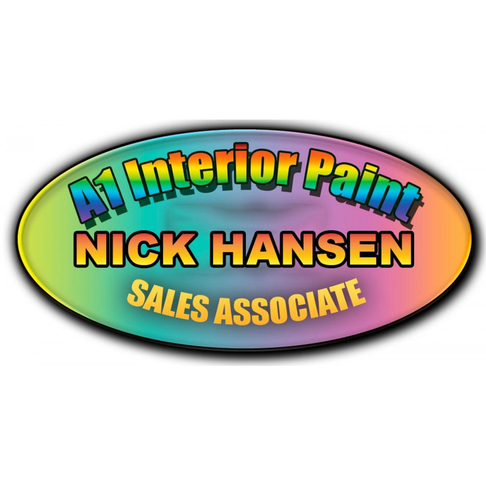 Personalized Metal Name Badge 1.5"x3" Oval