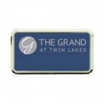 Personalized Plastic Framed Badge Rounded Corners - No Personalization 1.5"X3" (Screened)
