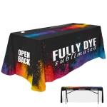 Promotional Premium 6' Table Throw Cover, 3-Sided/Open Back - Fully Dye Sublimated