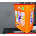 Logo Branded Rectangle Collapsible Portable Trade show Podium Table Exhibition Counter Stand Booth W/ Light Beads