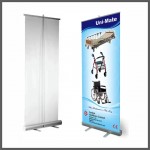 Retractable banner fully sublimated 23 x 63 inches with Logo