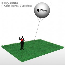 Sphere, Red (1-Color Imprint, 2 Locations) 6'Dia. with Logo