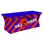 6Ft Premium Wrinkle-Free Stretch Table Throw Logo Branded
