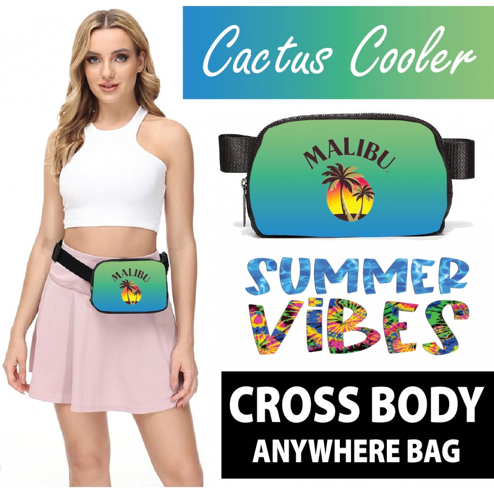 Customized FULL COLOR Cross body zipper LULU belt bag