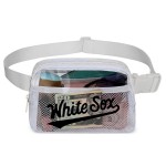 Promotional Cross body Clear PVC 2 zipper LULU belt bag