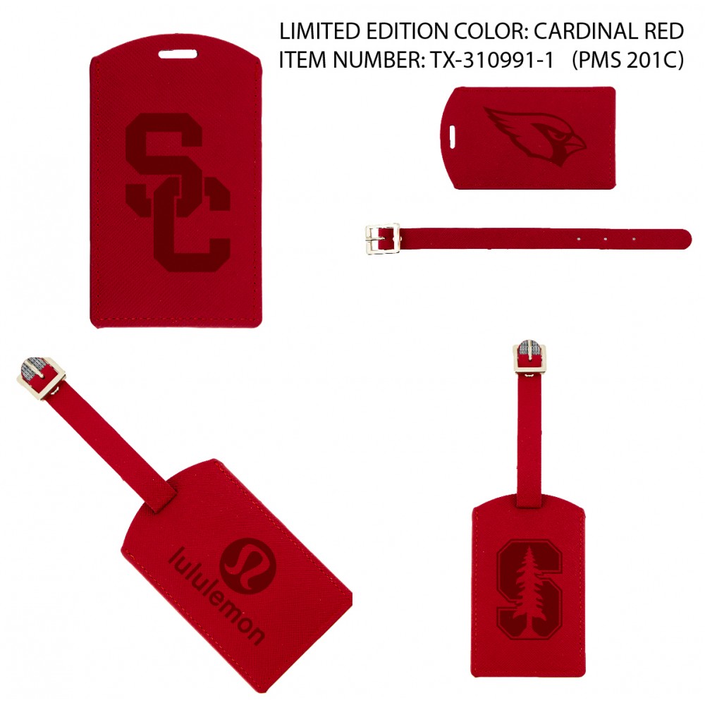 iPosh PU Leather Luggage Tag (LIMITED EDITION CARDINAL RED COLOR) with Logo