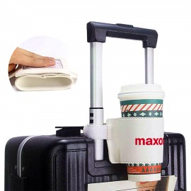 Hands Free Cup Holder for Luggage Handle with Logo