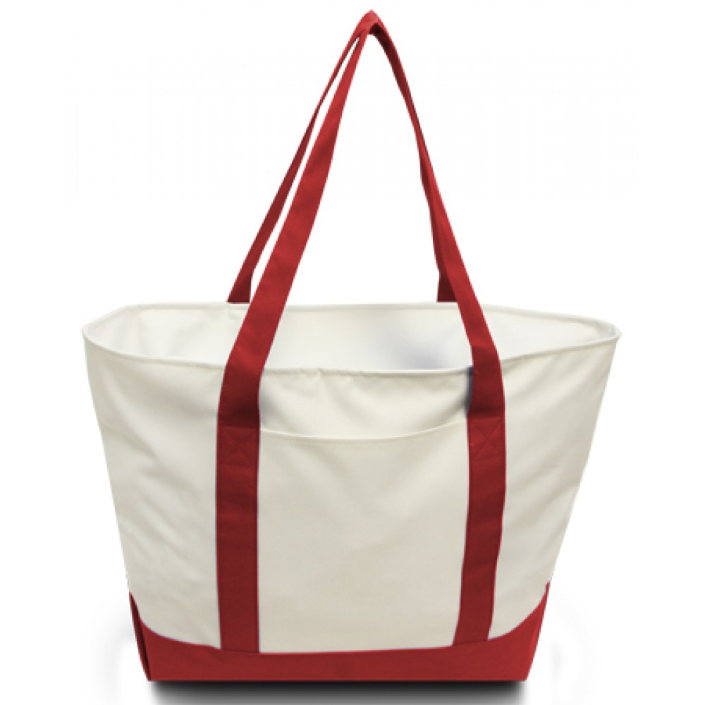 Custom 23" Jumbo Polyester Zipper Tote with Front pocket