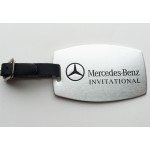 2" x 3" Aluminum Luggage /Golf Bag Tag w/a Die Struck/Color filled imprint. Made in the USA. Custom Printed