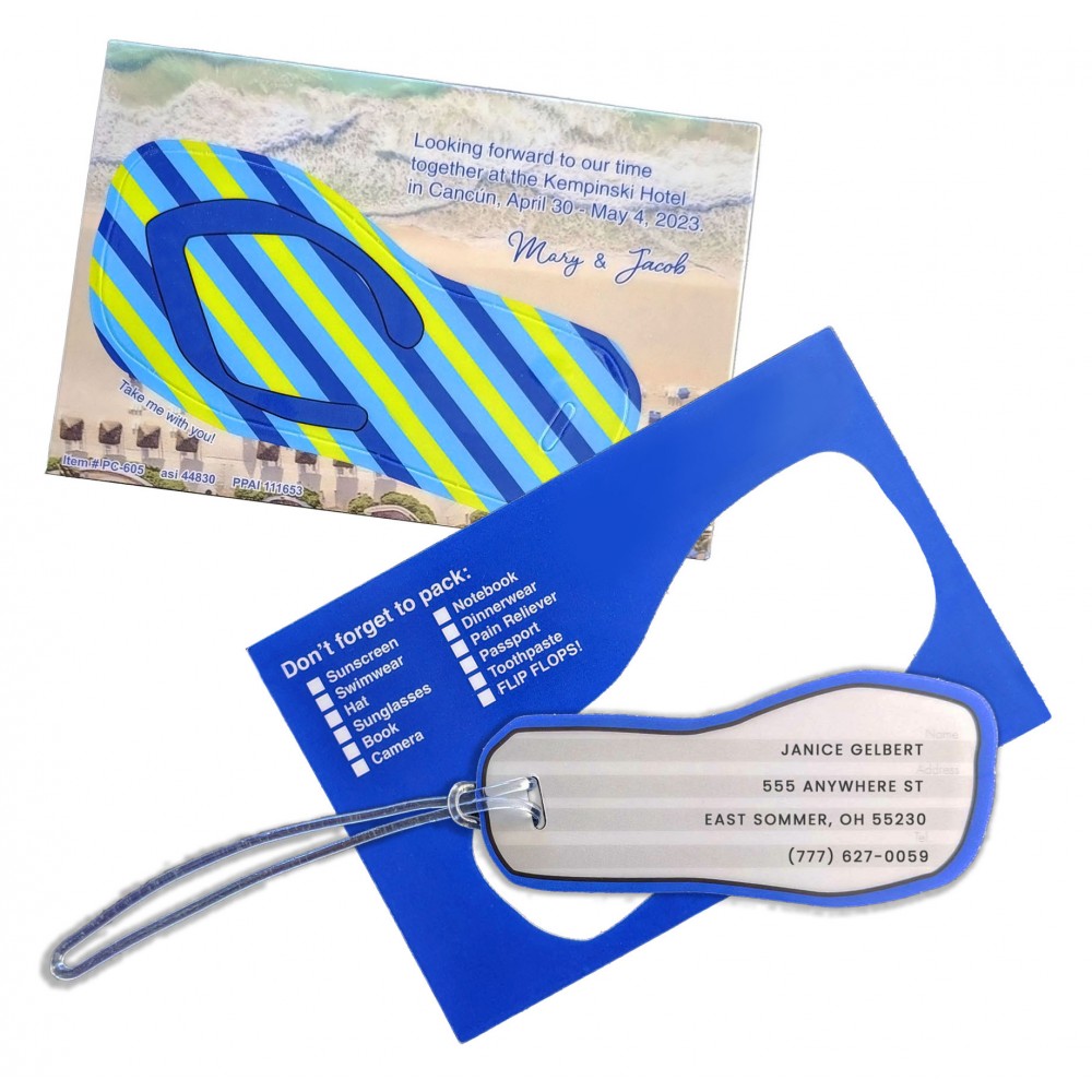 Flip Flop Luggage Tag (6"x4") with Logo