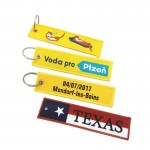 4" Custom Woven Flight Keytag Keychain with Logo