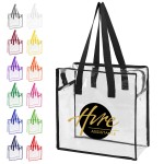 Custom Clear Vinyl Stadium Compliant Zippered Tote Bag