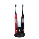 Customized Pursonic Dual Handle Sonic Toothbrush with UV Sanitizer - Black & Red