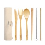 Logo Branded 6 in 1 Bamboo Utensils Kit