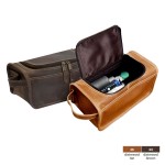 Taylor Falls Leather Travel Dopp Kit Bag with Logo