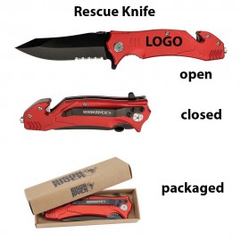 Customized Red Anodized Aluminum Rescue Knife