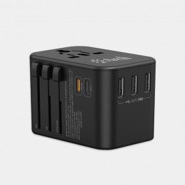 Expedition 4.0 - Universal Travel Adapter Featuring 35w USB-C Port with Logo