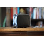 Custom Imprinted Tech Carry Case Calf w/Vachetta Leather Trim - Onyx