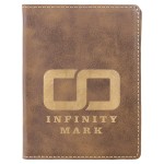 Promotional Rustic/Gold Leatherette Passport Holder