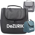 Personalized Large Heather Toiletry Bags w/ Side Pockets (10"pr X 9")