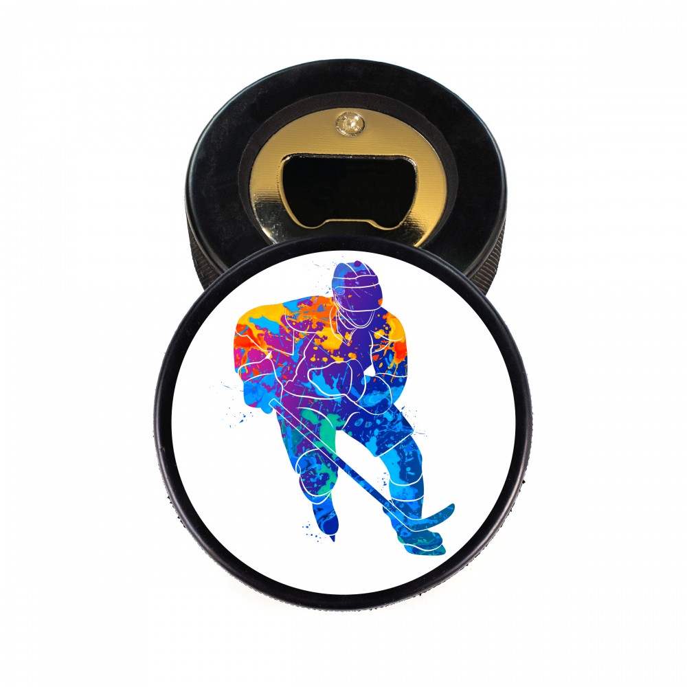 Promotional Design Your Own Hockey Puck Bottle Opener