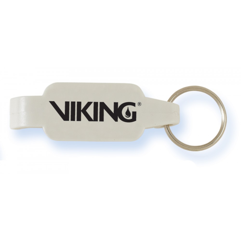 White Bottle Opener Key Ring with Logo