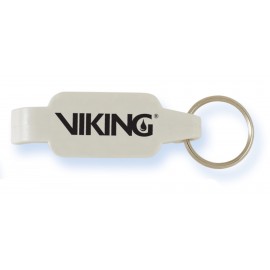 White Bottle Opener Key Ring with Logo