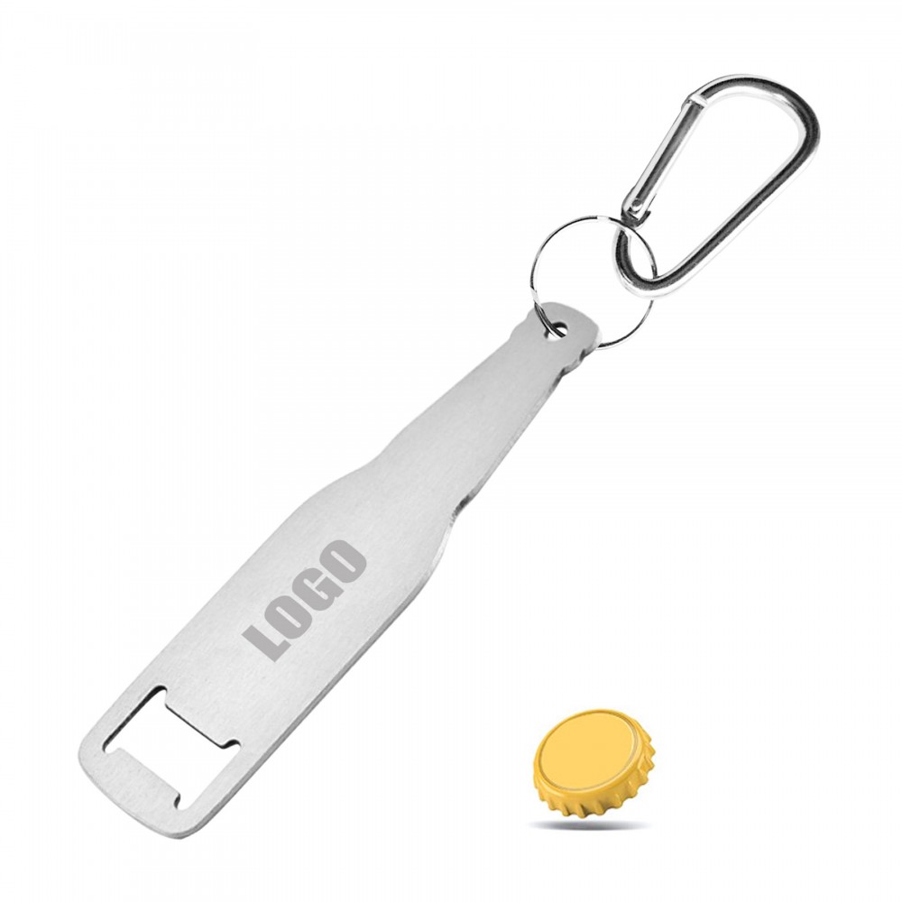 Bottle Shaped Opener With Carabiner with Logo