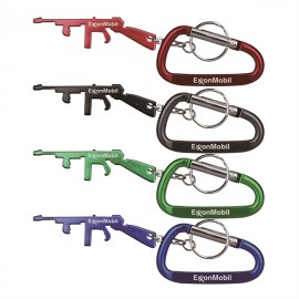 Rifle Shape Bottle Opener Key Chain & 7 Cm Carabiner with Logo