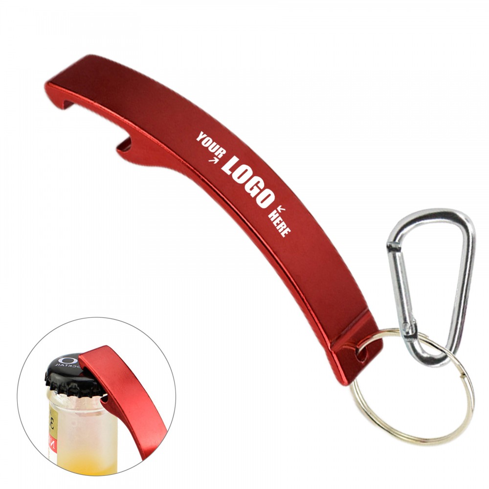 Promotional Arc Shaped Aluminum Bottle Opener Carabiner